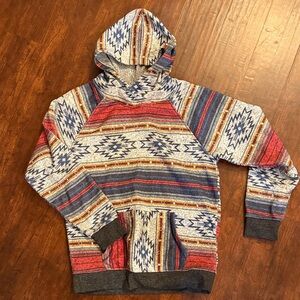 Aztec/Western Patterned Hoodie Sweater